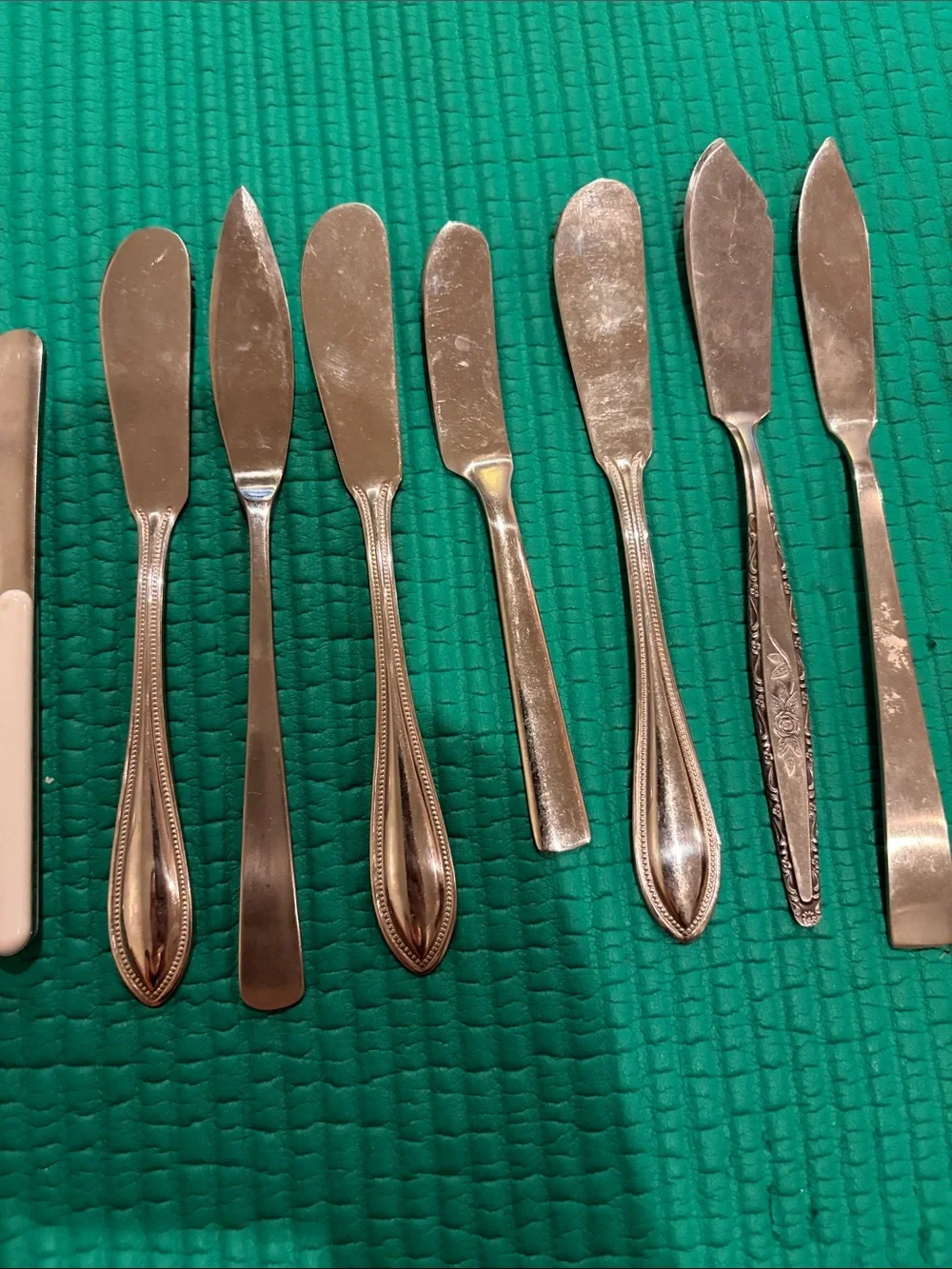 Vintage Silver Butter Spreaders - Assorted Stainless Set of 9